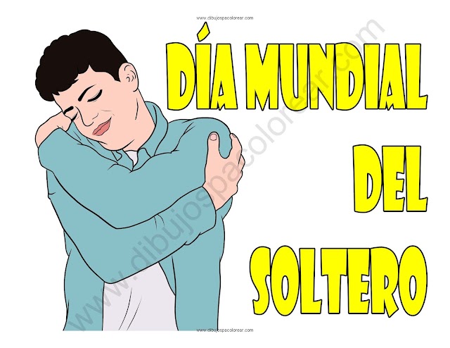 Día Mundial del Soltero dibujo a color y para colorear